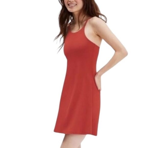 Girlfriend Collective Naomi Lined Mini Workout Dress in Lava Red L - Picture 1 of 6
